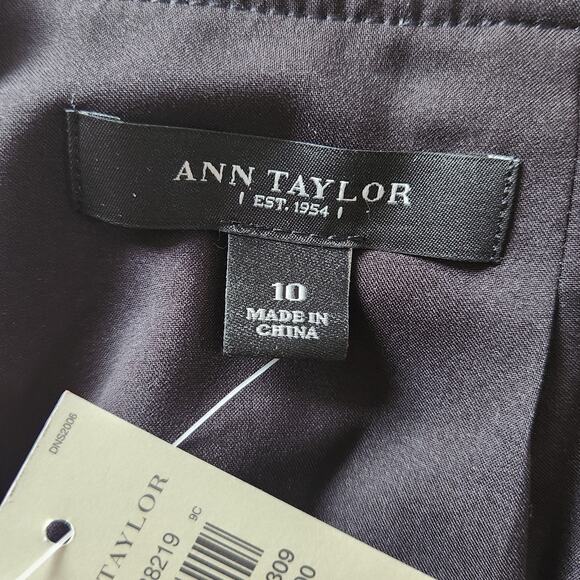 NWT Ann Taylor Skirt knee length paint brush abstract geometric blue black Sz 10 - Picture 3 of 13